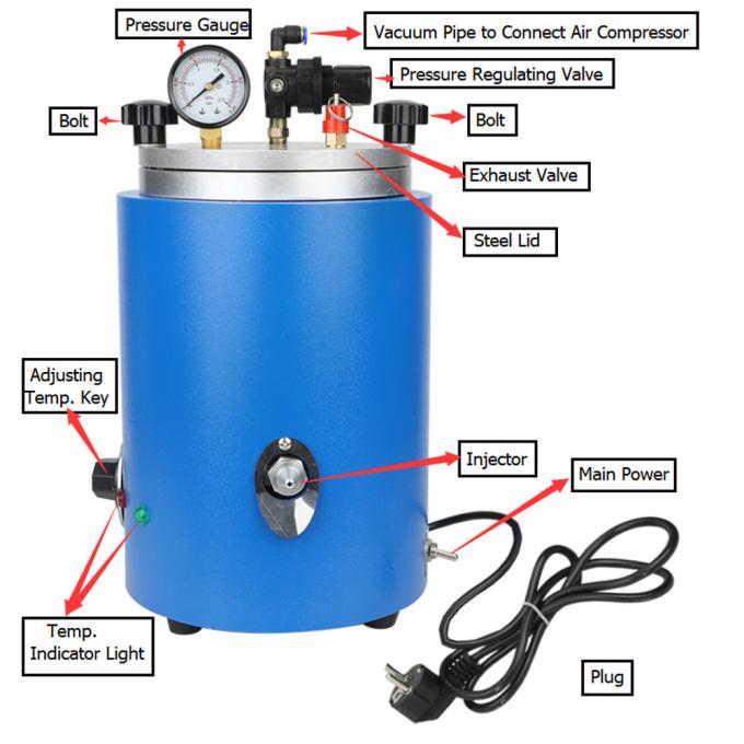 5.5LB Tank Wax Injector For Jewelry 500W التحكم اليدوي 1
